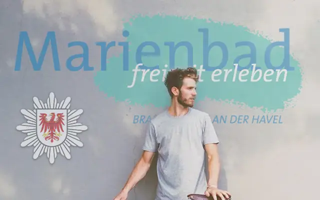 Mann mit dem Marienbad Logo