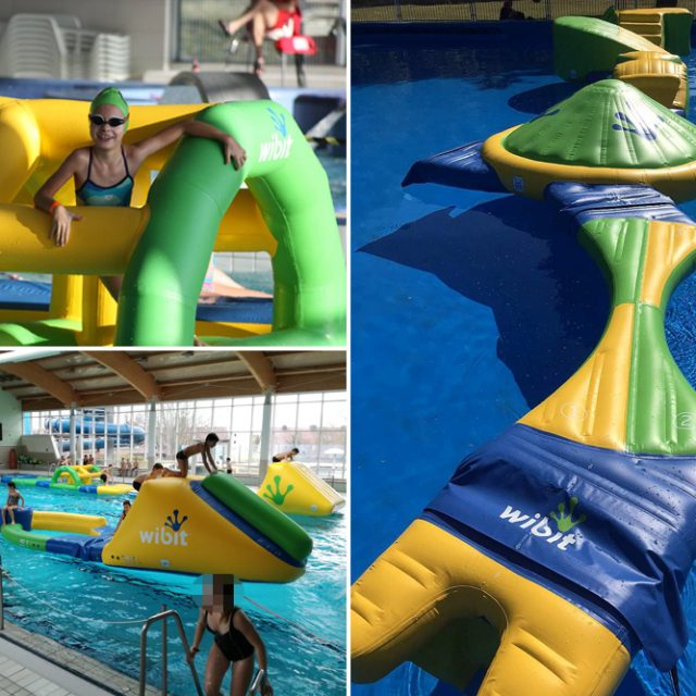 Aquapark-Action mit Parcours zum Kindertag