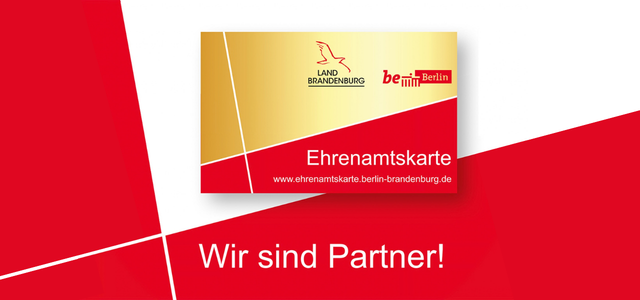 Abbildung der Ehrenamtskarte Berlin-Brandenburg. Das Marienbad Brandenburg ist jetzt Partner.